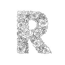 R coloring page contegri com with print. Floral Type Letter R Art Print By Boelter Design Co Free Coloring Pages Kindergarten Coloring Pages Coloring Letters