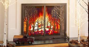 Explore the biggest selection of floor décor and fireplace screens at the best prices from at home. 3d Tree Lined Country Road Raging Forest Fire Fireplace Screen