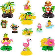 If you are looking to add a little hawaiian spirit to your home or just reminiscing about your last trip to maui, this page should give you some wonderful decorating ideas. Amazon Com Osnie 12pcs Hawaiian Luau Honeycomb Centerpieces Table Topper Summer Tropical Aloha Flamingo Palm Tree Theme Party Supplies Table Decorations Hawaii Party Favors Photo Booth Props For Kid S Birthday Toys Games