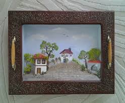3 Boyutlu Cay Tepsisi Sanat Evler