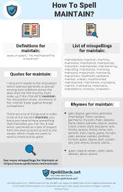 How To Spell Maintain And How To Misspell It Too Spellcheck Net