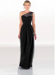 Black Floor Length One Shoulder Scalloped Tulle Long Bridesmaid Dresses Sorella Vita Bridesmaid Dresses One Shoulder Bridesmaid Dresses Spaghetti Strap Bridesmaids Dresses