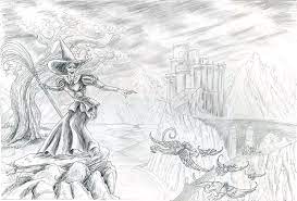 540x531 wizard of oz flying monkey drawing lesson. Flying Monkeys Drawing By Thomas Werkmeister