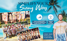 Breathable Beach Dress for Men - Bikini Print T-Shirt Cover-Up