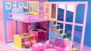 diy miniature cardboard house. bedroom