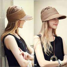 2017 Vesna Leto Novyj Bolshoj Shirokimi Polyami Solomy Kozyrki Hat Zhenshiny Gilr Moda Plyazh Pustoj Verhnej Kryshki 5 Sploshnye Cve Hat Fashion Sun Visor Hat Fashion