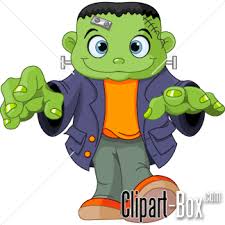 Halloween scene with kids costumed in the cemetery vector illustration. Clipart Frankenstein Cartoon Halloween Kids Frankenstein Halloween Halloween Clips