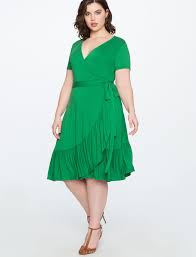 Ruffle Hem Wrap Dress Women S Plus Size Dresses Eloquii Eloquii Dress Dresses Wrap Dress