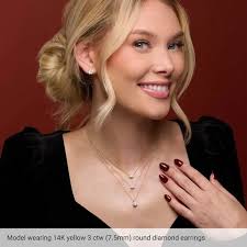 Round 3-Prong Cocktail-Style Stud Earrings 652481:LG610:P