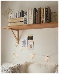 Book Shelf Above Bed Book Shelf Above The Bed With Lights Stringing Down Love It Bohemian Home Above Bed Decor Shelf Decor Bedroom Bookshelves In Bedroom
