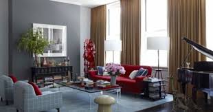 Gray Tan Red Living Room Grey Grey Walls Living Room Living Room Loft