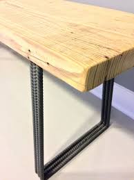 Relcaimed Urban Wood Bench With Industrial Rebar Legs By Dendroco Moveis De Aco Moveis De Metal Moveis De Madeira