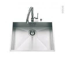 Evier De Cuisine Albano Inox Satine 1 Cuve Carre 58 X 50 Cm A Encastrer Oskab