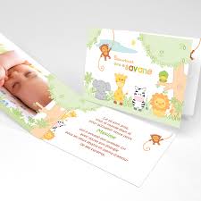 Parcourez notre sélection de faire part naissance : Faire Part Naissance La Savane Garcon Rectangle Double