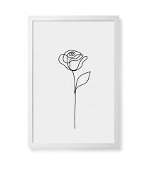 Abstract Rose Flower Wall Art Beauty Rose One Line Drawing Etsy Flower Line Drawings Flower Wall Art Line Art Drawings