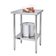 Trinity Stainless Steel Kitchen Utility Table With Adjustable Bottom Shelf Tls 1901 The Home Depot Stainless Steel Table Kitchen Utility Tables Bottom Shelf