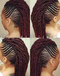 Braided Mohawk Mohawk Mohawk Braids Marley Twists Havana Twists Ombre Twists Feed In Braids Braided Mohawk Hairstyles Mohawk Hairstyles Hair Styles