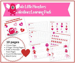 Cute Little Monsters Valentine Preschool Early Learning Pack