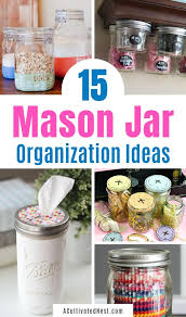 A mason jar is the perfect place to store homemade kitchen cleaning wipes! 15 Clever Mason Jar Organization Ideas