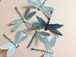 Blue White Dragonfly Brooch Or Hairclip Dragonfly Jewelry Dragonfly Wall Art Dragonfly Decor