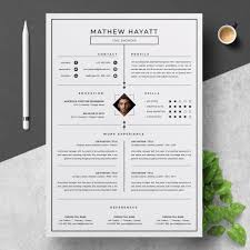 One page blank resume/cv t e mpla te for entry level position. One Page Resume Template Creative Illustrator Templates Creative Market