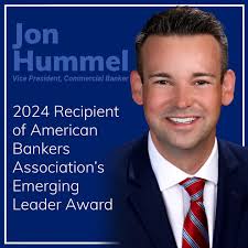 West Banker Jon Hummel was one of 12 bank leaders selected to receive the  American Bankers Association Emerging Leader Award. The ABA Emerging Leader  Awards identify and recognize the next generation of