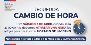 Entérate de los horarios, hasta cuándo va y multas por salir. Intendencia De Nuble On Twitter Cambio De Hora Este Sabado 3 De Abril A Las 23 59 Horas Debes Retrasar En Una Hora Tu Reloj Y Tus Dispositivos Dando Asi Inicio Al