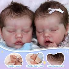 Adorable Twins] 12'' Real Lifelike Twins Debbie and Deborah Cute Silicone  Reborn Baby Boy and Girl By Dollreborns®