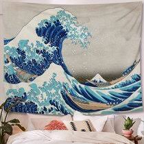 A scene from alfred lord tennysons poem from 1832 of the lady who ambesonne hawaiian tapestry pacific sunrise at lanikai beach hawaii colorful sky wavy ocean. Ocean Beach Tapestries Wayfair