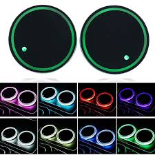 Led Cup Holder Lights Niceeshoptm2 Pcs Led Light Cup Holder Bottom Mat Pad With Usb Rechargeable Interior Decoration Car Accessories Car Cup Holder Led Lights