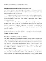 Kronologi Pendidikan Sekolah Di Malaysia