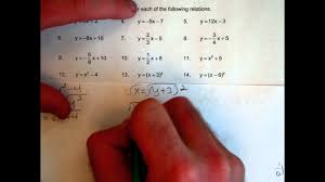 Let us start with an example: Inverse Functions Worksheet 3 7 12 13 15 17 21 23 Youtube