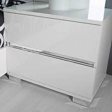 Saltoro sherpi wooden nightstand with three spacious drawers and bun feet white. Icon 27 Wide Gloss White Wood 2 Drawer Nightstand 86j00 Lamps Plus
