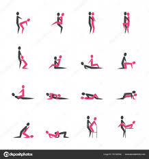 Dibujos animados diferentes posturas sexuales o conjunto de pareja de  posición. Vector Vector de stock 167322058 de ©bigmouse