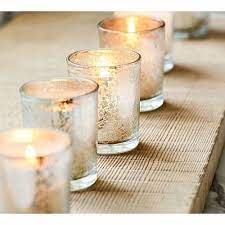 Round Glass Mercury Votive Candle