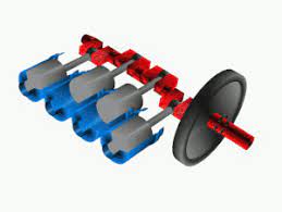 The crankshaft converts reciprocative motion to rotational motion. Crankshaft Wikipedia