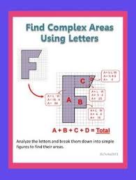 Find Complex Areas Using Letters Maths Activities Middle School Math About Me Maths Area