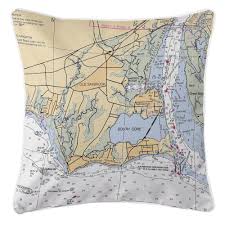 ct old saybrook ct nautical chart pillow nautical chart