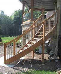 Vinyl porch and stair railings. Exterior Staircase Wood Deck Stairs