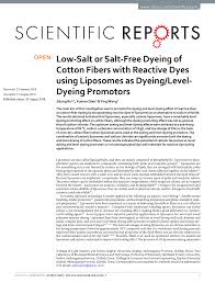 Ltd in china @aliyun.com mail. Pdf Low Salt Or Salt Free Dyeing Of Cotton Fibers With Reactive Dyes Using Liposomes As Dyeing Level Dyeing Promotors