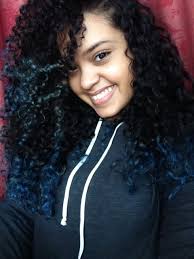 Blue Tips Natural Curly Hair Ombre Hair Curly Hair Styles Hair Dye Tips Ombre Curly Hair