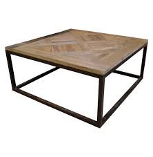 Heavy duty iron pipe legs. Gramercy Modern Rustic Reclaimed Parquet Wood Iron Square Coffee Table 31 W 40 W Kathy Kuo Home