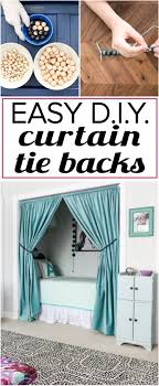 This simple project is perfect for renters who can't put holes in the wall for hooks, but still want to hold their curtains open to let the sun shine in. Quick And Easy Diy Curtain Tie Backs Kaleidoscope Living Curtain Tie Backs Diy Curtains Curtain Tie Backs Diy