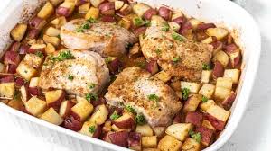 2 pork tenderloins 1 jar best foods mayonnaise 1 box (2 envelopes) lipton's dry onion soup mix 1 9/13 baking pan or dish. Healthy Pork Chop Potato Bake Recipe Tastes Of Lizzy T