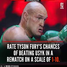 On a scale of 1-10, rate the chance of Tyson Fury beating Oleksandr Usyk in  their rematch! #tysonfury #OleksandrUsyk #Boxing #boxingfans #rematch  #FuryUsyk2 #unlimitedboxingnews #boxing