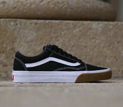 Black And Gum Vans Vans Classics Old Skool Gum Bumper Black Black White Gum Vn0a38g1qr4 Skate Shoe Vans Vans Vans Classic Skate Shoes
