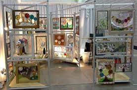 Stained Glass Art Show Display By Allison Stained Glass Panels Stained Glass Projects Stained Glass Art