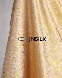 Jacquard LenoGauze - Yellow-Pink Oriental Five Stars - JNSILK Luxurious  Silk Fabric