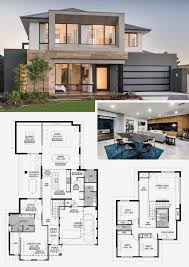 12 Two Storey House Design With Floor Plan With Elevation Pdf In 2020 Modern House Floor Plans House Layout Plans Architectural Design House Plans