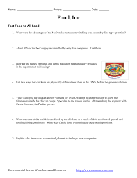 This worksheet builds students' vocabulary and understanding of figurative language. Food Inc Video Worksheet